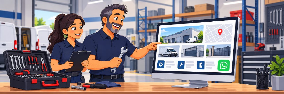 Equipe de serviços montando um site como se organizasse uma caixa de ferramentas